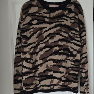 Philosophy Women's Camouflage Crewneck Sweater - Black, Brown, Tan